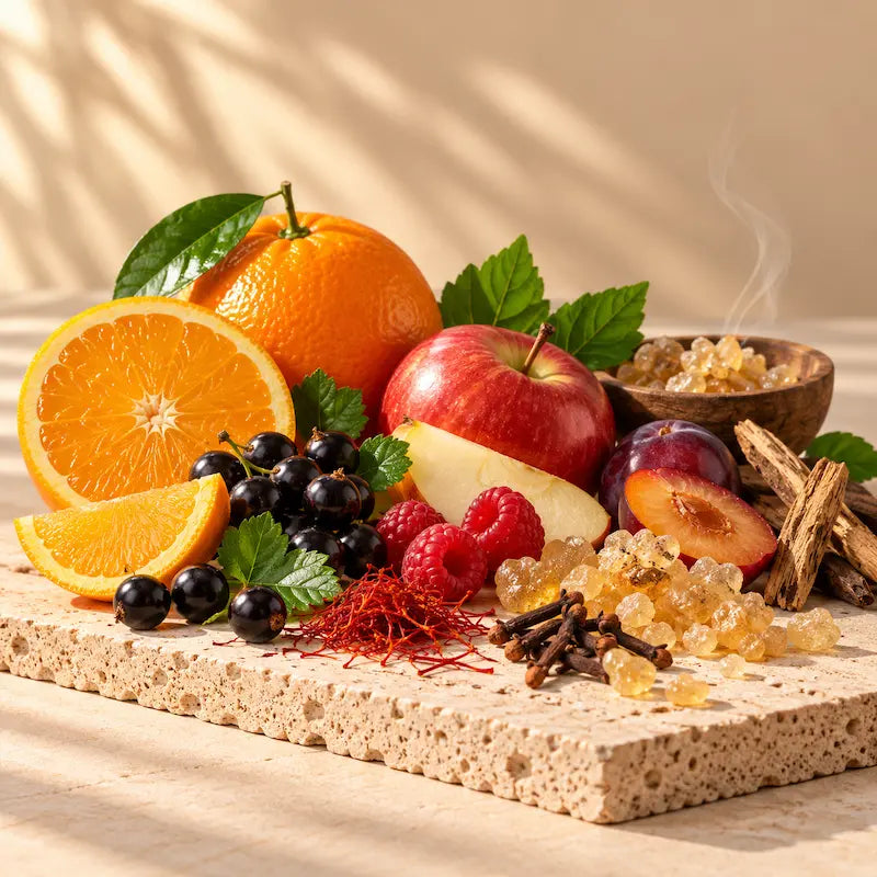 Golden Berries & Frankincense fragrance card