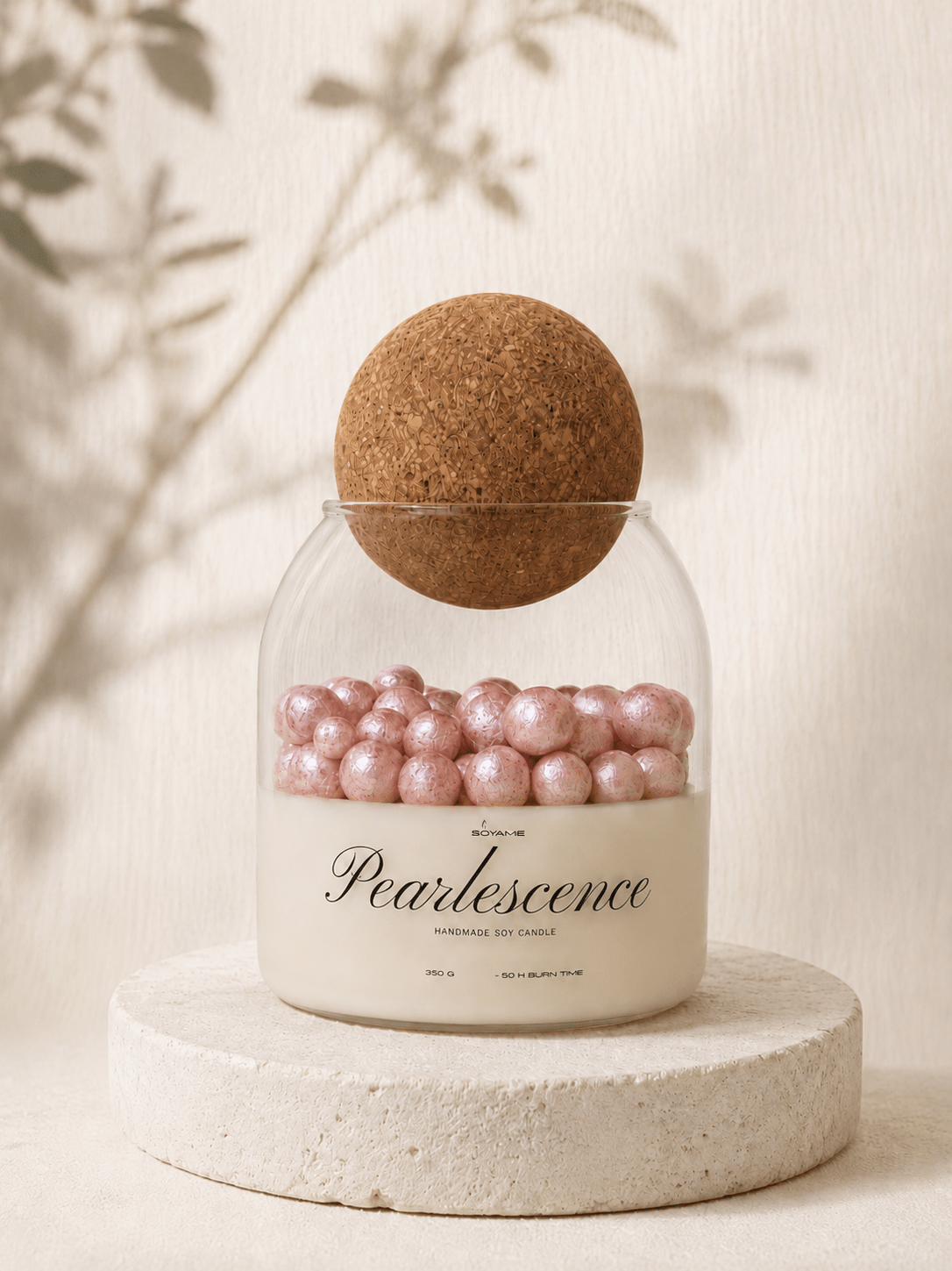 Pink Pearlescence handmade scented soy candle by SOYAME