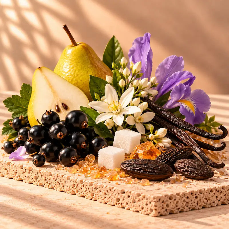 Sugared Pear & Vanilla (inspired by La Vie Est Belle) fragrance card